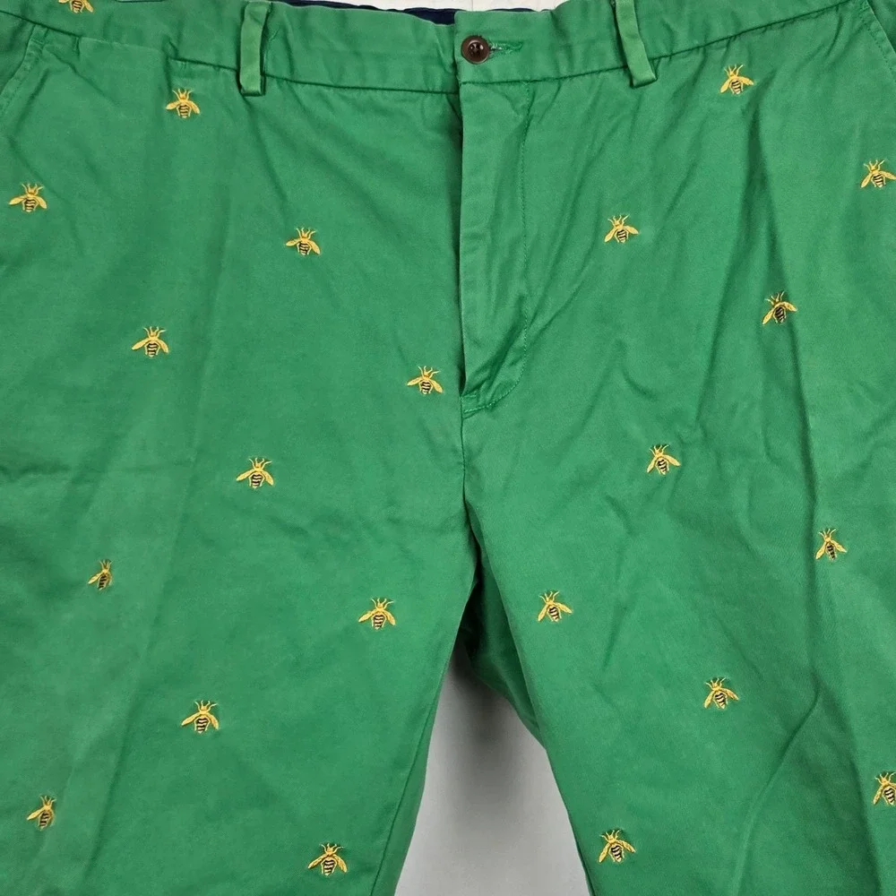 Polo Ralph Lauren Mens Green Bumblebee Embroidered Chino Shorts Size 40 Bee Prep